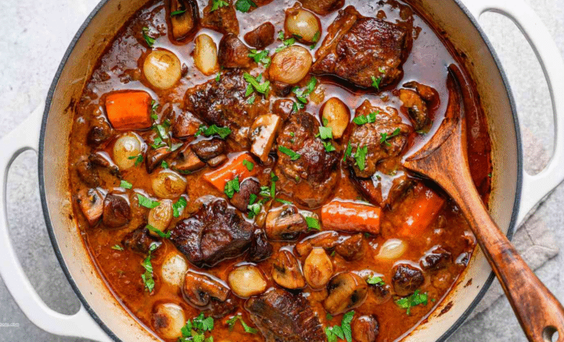 Bœuf Bourguignon Simplifié pour les Cuisiniers à la Maison